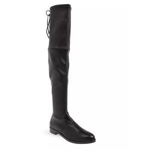 $1100 Stuart Weitzman Lowland leather OVER THE KNEE boots STRETCH BLACK 7 (PB36)
